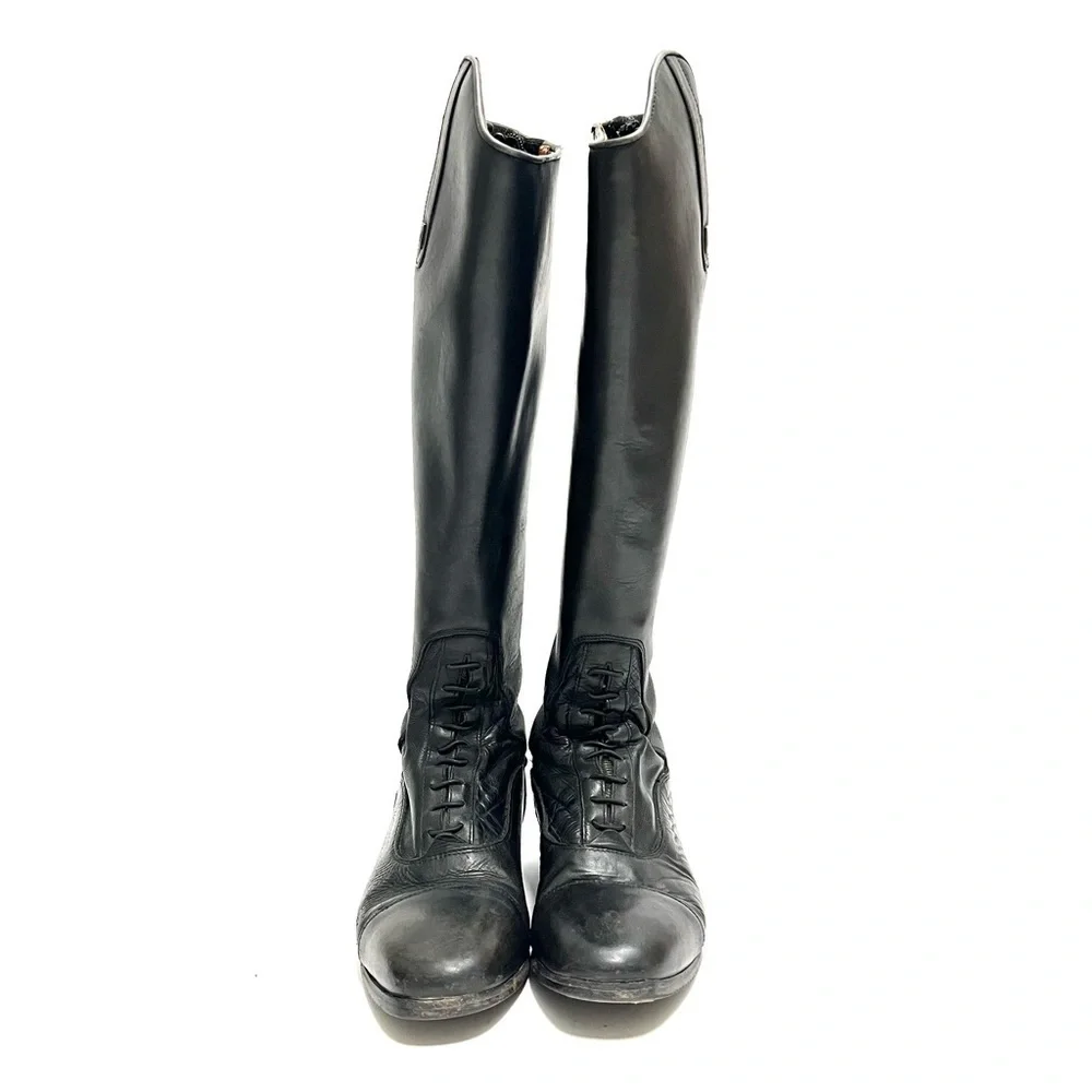 TREADSTEP | Vintage 1990s women’s black leather knee high field riding boots